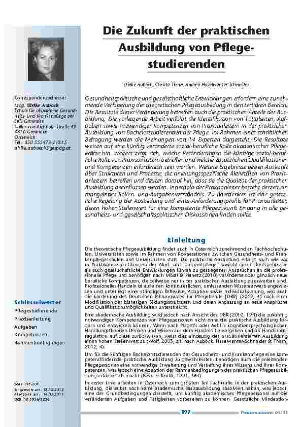 [doc_201286] Die Zukunft der praktischen Ausbildung von Pflegestudierenden