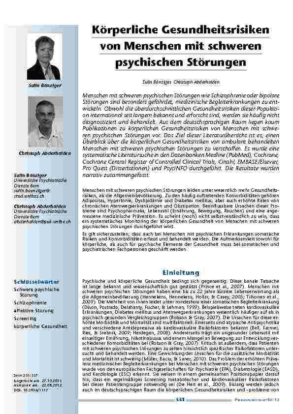 [doc_201253] Körperliche Gesundheitsrisiken von Menschen mit schweren psychischen Störungen