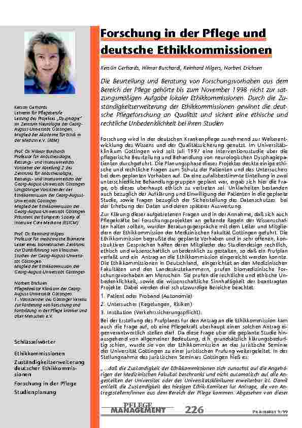 [doc_201043] Forschung in der Pflege und deutsche Ethikkommissionen