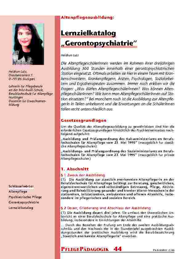 [doc_201010] Lernzielkatalog „ Gerontopsychiatrie“