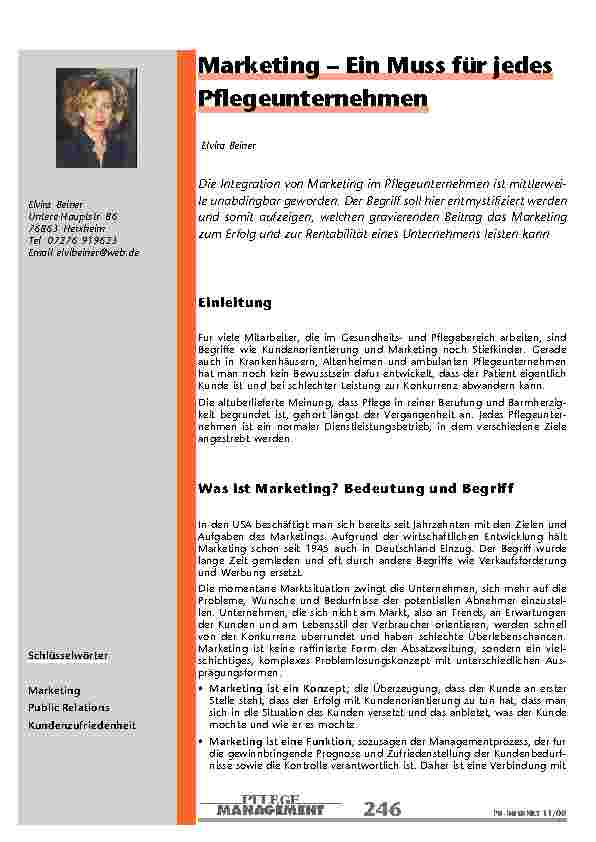 [doc_200951] Marketing – Ein Muss für jedes Pflegeunternehmen