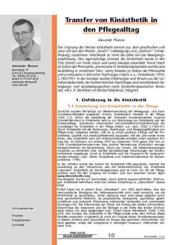 [doc_200761] Transfer von Kinästhetik inden Pflegealltag