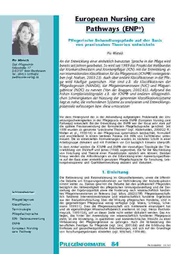 [doc_200704] European Nursing carePathways (ENP®)