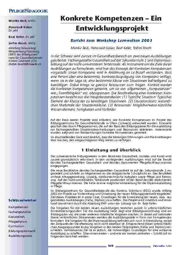[doc_200678] Konkrete Kompetenzen – EinEntwicklungsprojekt
