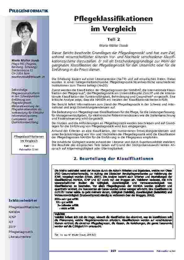 [doc_200646] Pflegeklassifikationenim Vergleich - Teil 2