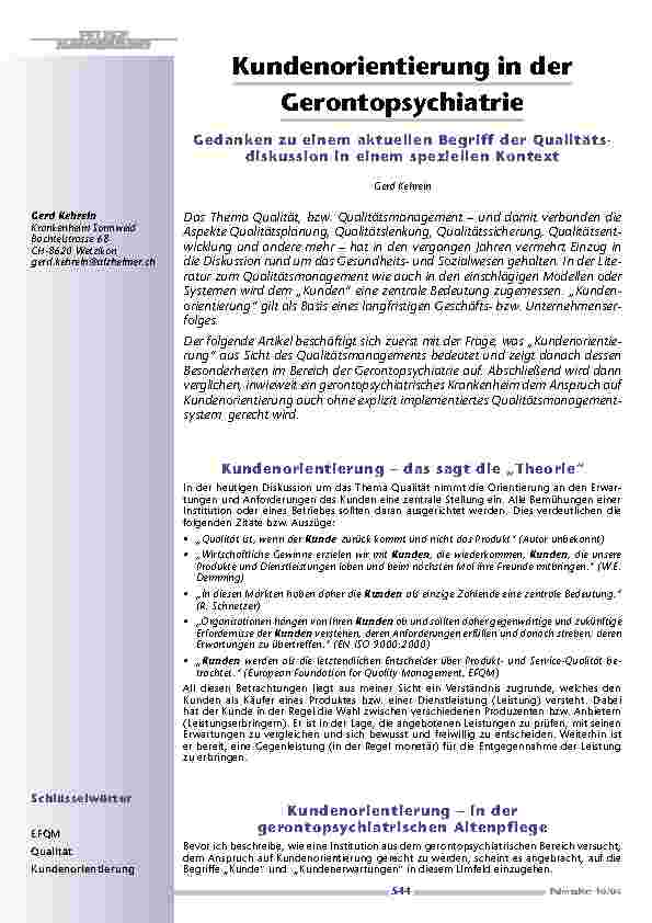 [doc_200624] Kundenorientierung in derGerontopsychiatrie
