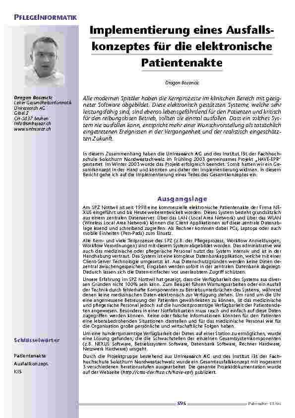 [doc_200618] Implementierung eines Ausfallskonzeptes für die elektronischePatientenakte