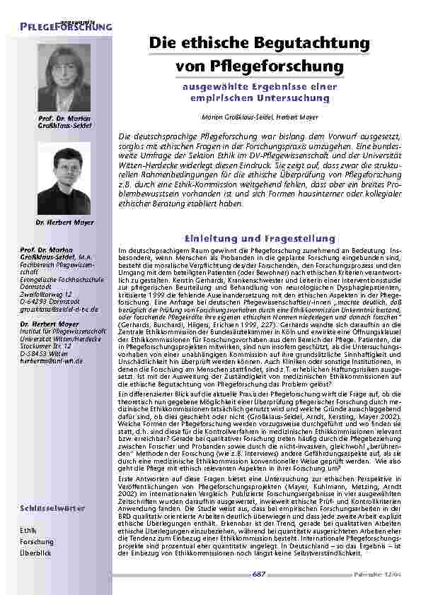 [doc_200605] Die ethische Begutachtungvon Pflegeforschung