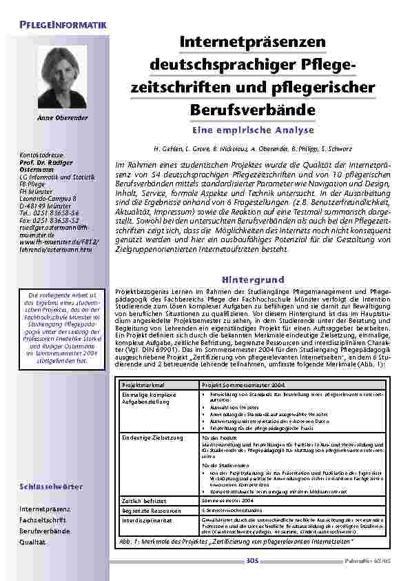 [doc_200560] Internetpräsenzen deutschsprachiger Pflege-zeitschriften und pflegerischer Berufsverbände