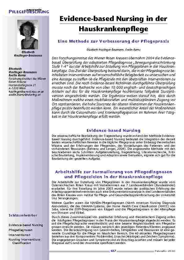 [doc_200540] Evidence-based Nursing in derHauskrankenpflege