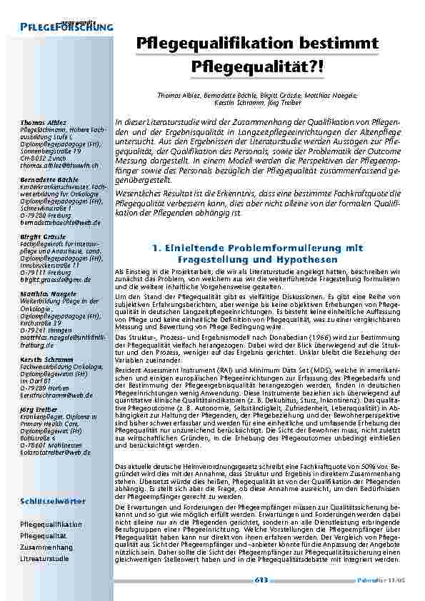 [doc_200522] Pflegequalifikation bestimmt Pflegequalität?!