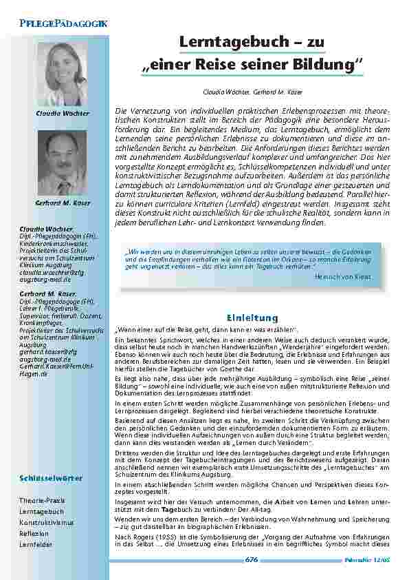 [doc_200514] Lerntagebuch – zu „einer Reise seiner Bildung“
