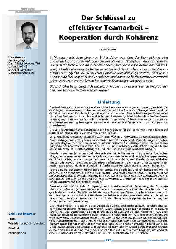 [doc_200466] Der Schlüssel zu effektiver Teamarbeit – Kooperation durch Kohärenz