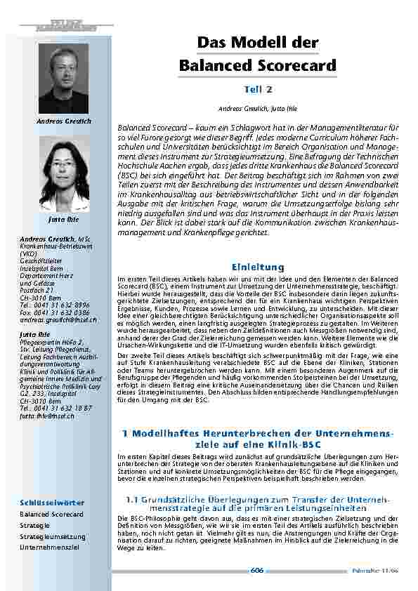 [doc_200436] Das Modell derBalanced Scorecard. Teil 2