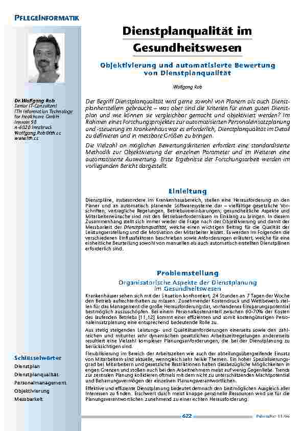 [doc_200434] Dienstplanqualität imGesundheitswesen.Objektivierung und automatisierte Bewertungvon Dienstplanqualität