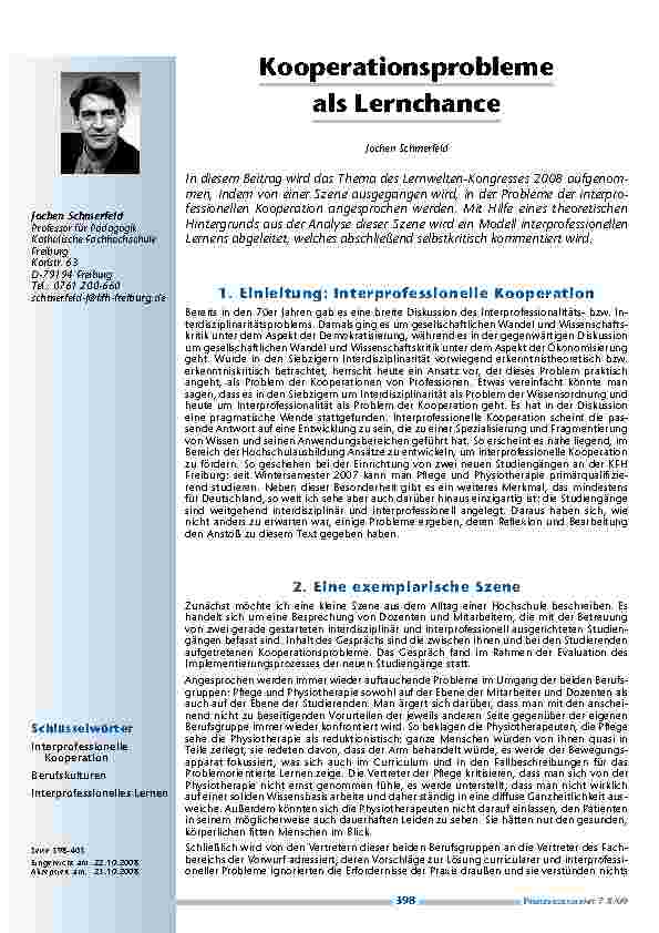[doc_200138] Kooperationsprobleme als Lernchance