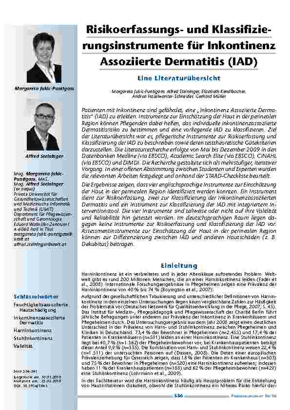 [doc_200033] Risikoerfassungsund Klassifizierungsinstrumente für Inkontinenz Assoziierte Dermatitis (IAD): Eine Literaturübersicht