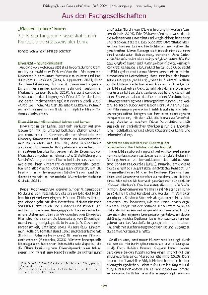 [doc_318496] "Klassen"Lehrer*innen Zur Bedeutung von Klassenhabitus im Kontext diversitätssensibler Lehre