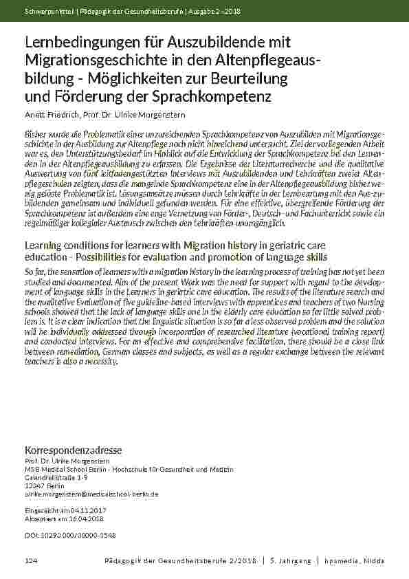 [doc_202068] Lernbedingungen für Auszubildende mit Migrationsgeschichte in den Altenpflegeaus-bildung - Möglichkeiten zur Beurteilung und Förderung der Sprachkompetenz