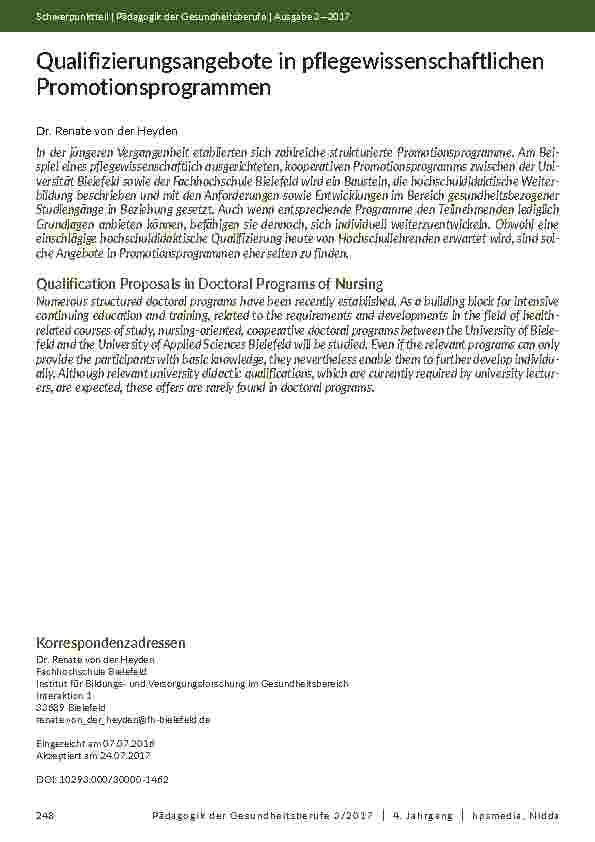 [doc_202038] Qualifizierungsangebote in pflegewissenschaftlichen Promotionsprogrammen