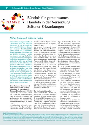 Bündnis für gemeinsames Handeln in der Versorgung Seltener Erkrankungen