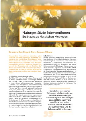 [doc_570028] Naturgestützte Interventionen Ergänzung zu klassischen Methoden