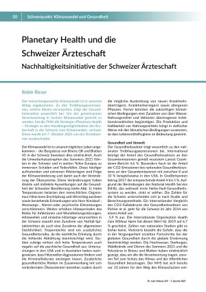 [doc_562734] Planetary Health und die Schweizer Ärzteschaft Nachhaltigkeitsinitiative der Schweizer Ärzteschaf