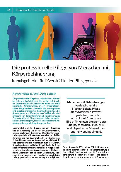 [doc_325176] Die professionelle Pflege von Menschen mit Körperbehinderung. Impulsgeberin für Diversität in der Pflegepraxis