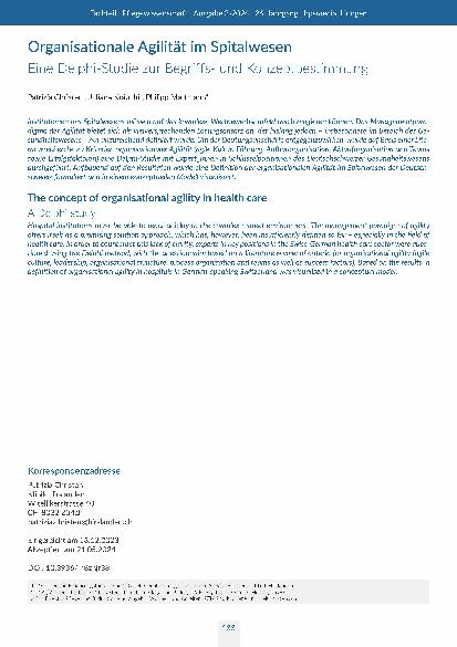 [doc_317943] Organisationale Agilität im Spitalwesen: Eine Delphi-Studie zur Begriffsund Konzeptbestimmung