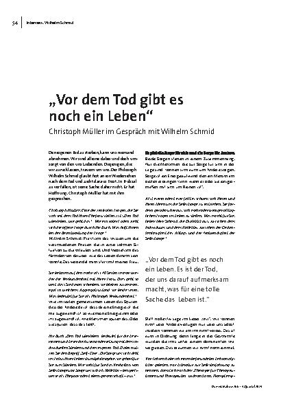 [doc_323182] "Vor dem Tod gibt es noch ein Leben"