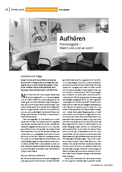 [doc_323173] Aufhören Praxisabgabe – Wann, wie und an wen?