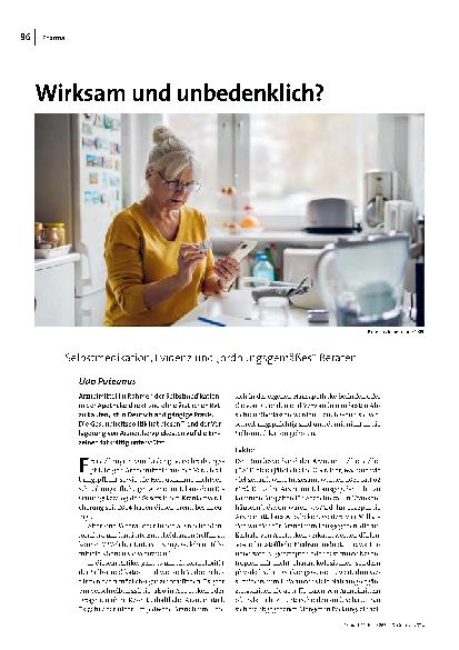 [doc_318297] Wirksam und unbedenklich? Selbstmedikation, Evidenz und „ordnungsgemäßes“ Beraten