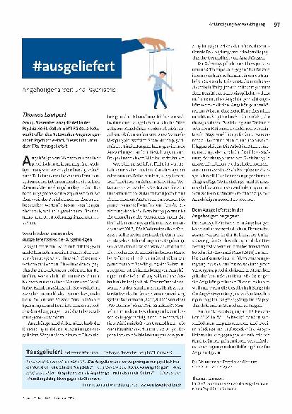 #ausgeliefert Angehörigenarbeit und Psychiatrie