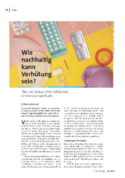 [doc_315557] Wie nachhaltig kann Verhütung sein? Über den ökologischen Fußabdruck von Verhütungsmitteln.