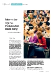 Reform der Psychotherapeutenausbildung