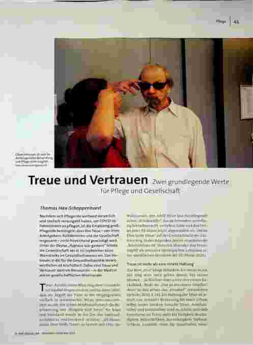Treue und Vertrauen: Zwei grundlegende Werte für Pflege und Gesellschaft.