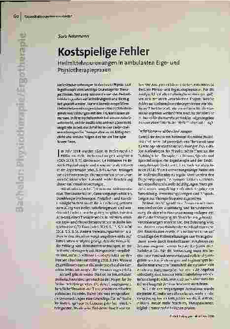 [doc_194909] Kostspielige Fehler bei Heilmittelverordnungen in ambulanten Ergound Physiotherapiepraxen
