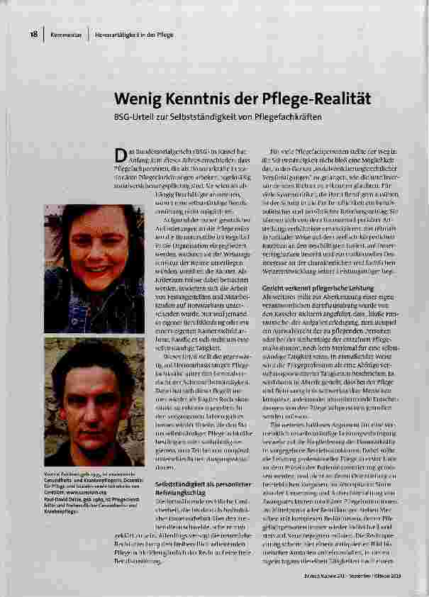 [doc_191497] Wenig Kenntnis der Pflege-Realität