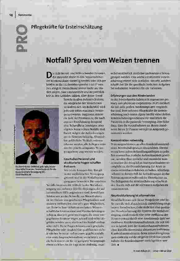 [doc_180748] Pflegekräfte für Ersteinschätzung Notfall? Spreu vom Weizen trennen