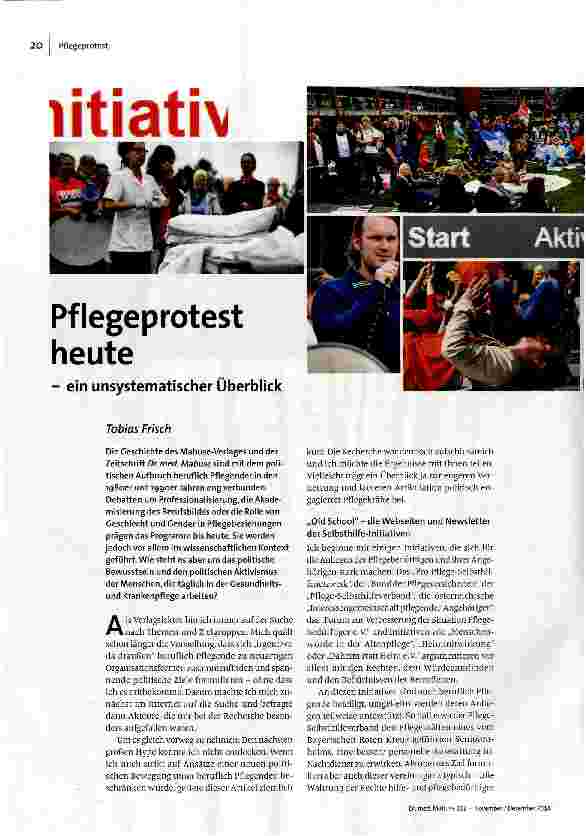 Pflegeprotest heute - ein unsystematischer Überblick