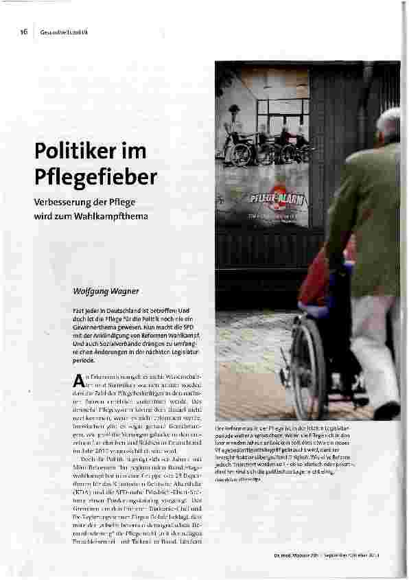 Politiker im Pflegefieber