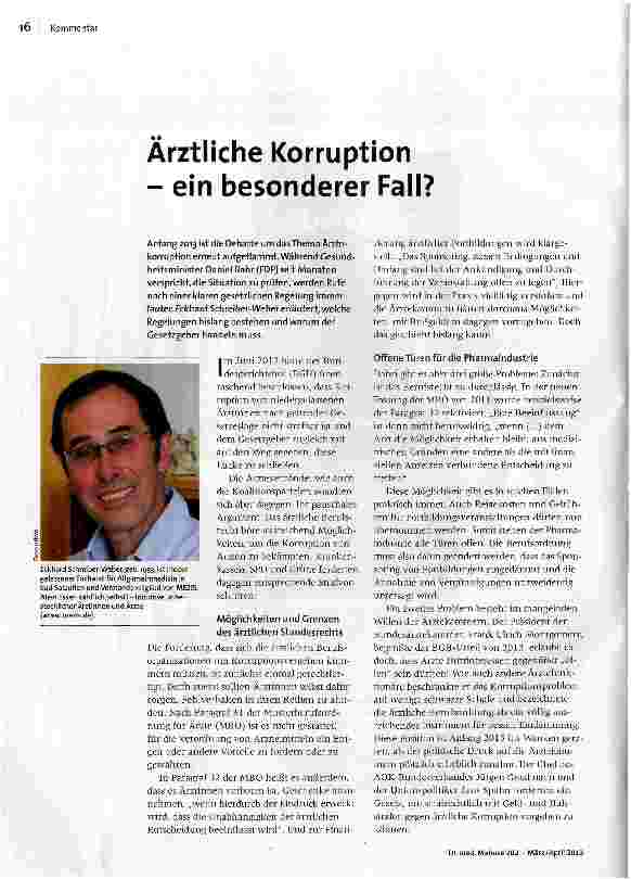 [doc_141256] Ärztliche Korruption - ein besonderer Fall?