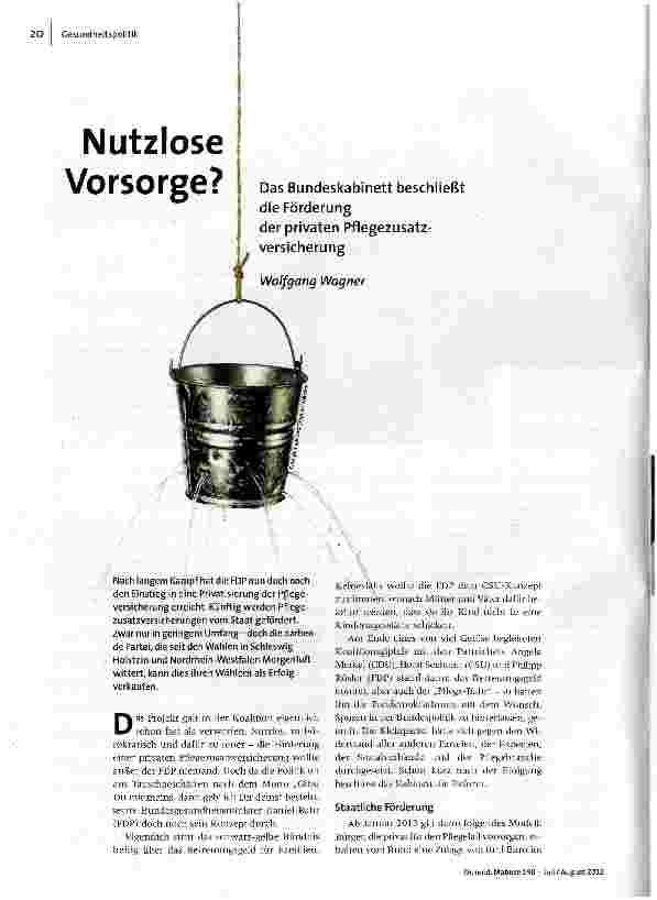 Nutzlose Vorsorge?