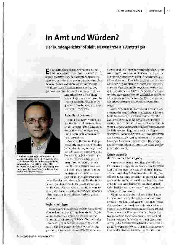 In Amt und Würden?