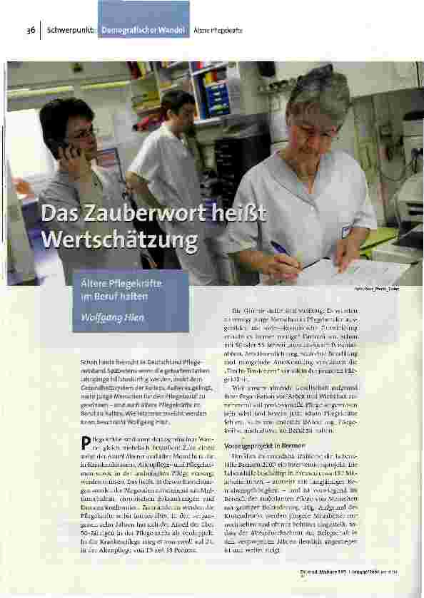 [doc_130525] Das Zauberwort heißt Wertschätzung