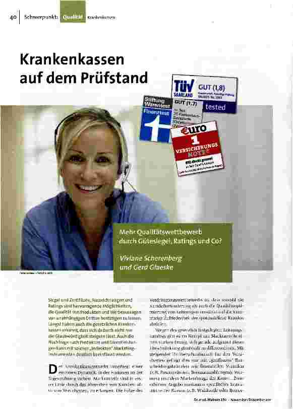 [doc_129040] Krankenkassen auf dem Prüfstand