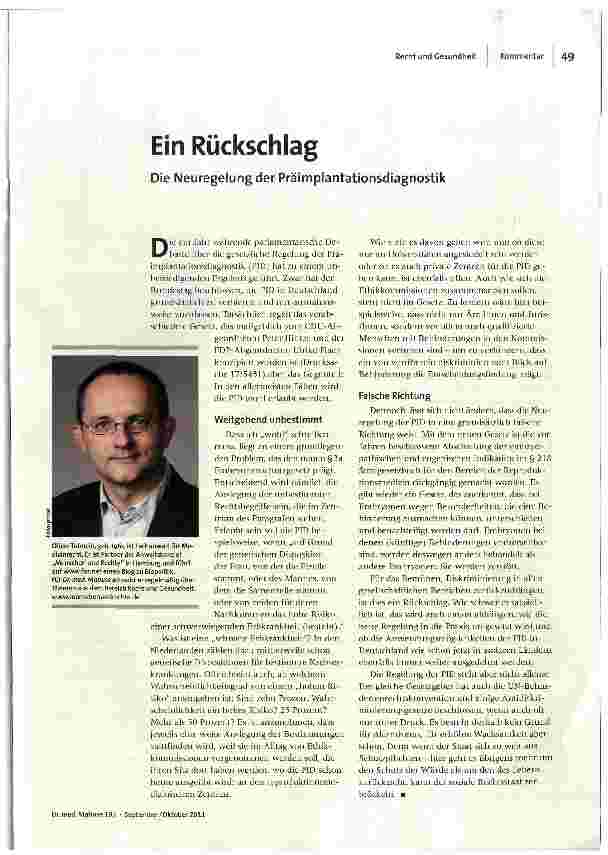 Ein Rückschlag