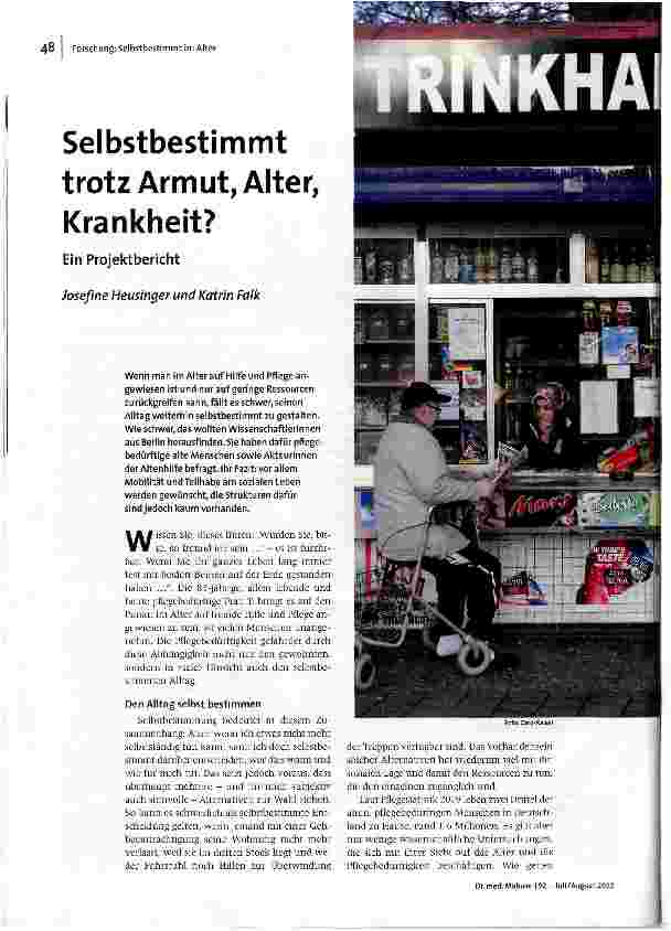 [doc_126646] Selbstbestimmt trotz Armut, Alter, Krankheit?