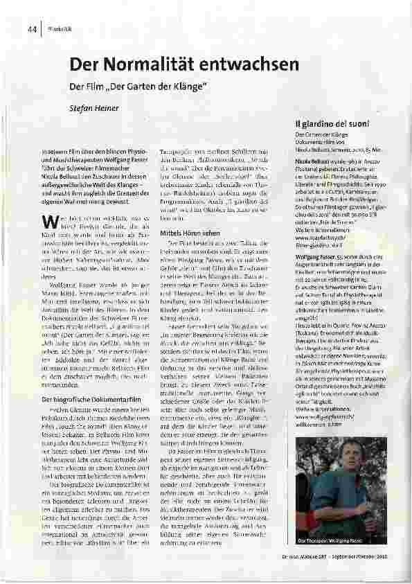 Der Normalität entwachsen