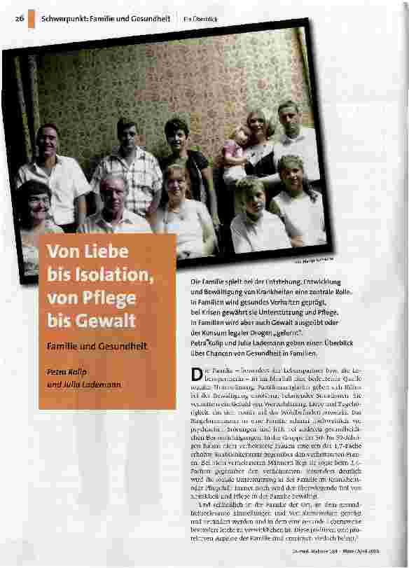 Von Liebe bis Isolation, von Pflege bis Gewalt